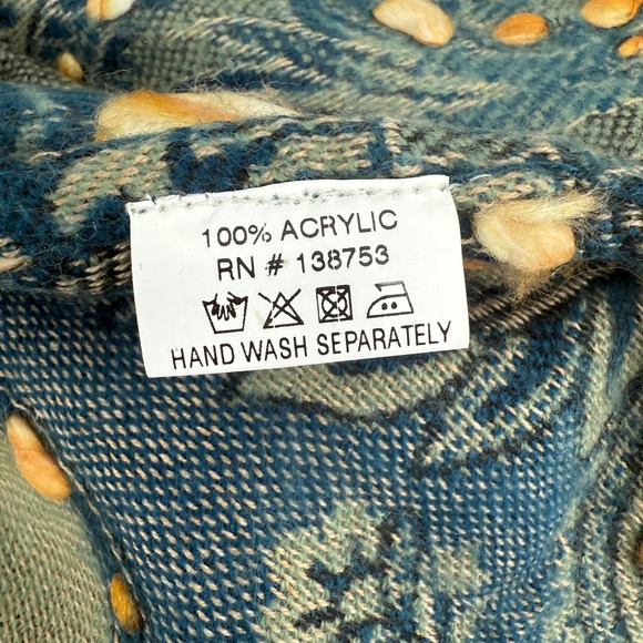 Paper Lace Womens One Size Poncho Style Cardigan Boho Embroidered  Woven Indian - Picture 12 of 13